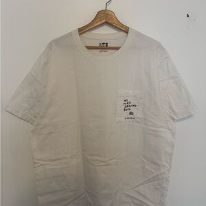 Uniqlo Cream Graphic Pocket Tee